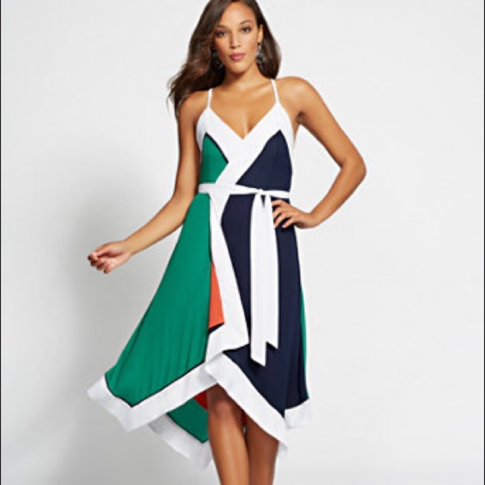 Petite Colorblock Wrap Dress - Gabrielle Union